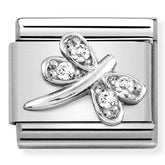 Nomination Composable Classic Link 330304/38 White Dragonfly CZ in Silver